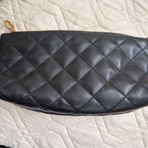 YSL, Saint Laurent iCare Tote Bag and Pouch, Black Quilted Leather - Picture 14 of 14